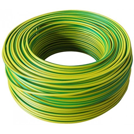 Cable flexible unipolar 2,5 mm bicolor para toma de tierra. Pecio/metro.